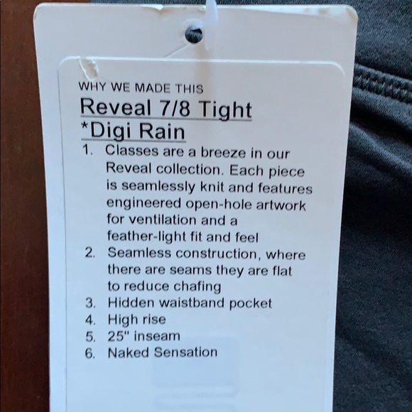 NWOT Lululemon Reveal 7/8 a tight *Digi Rain - Picture 5 of 5